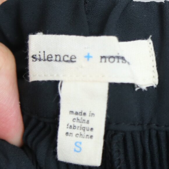 Silence + Noise Mesh Panel Pleated Wide Leg Accordion Ankle Trouser Pants Small - Picture 5 of 7